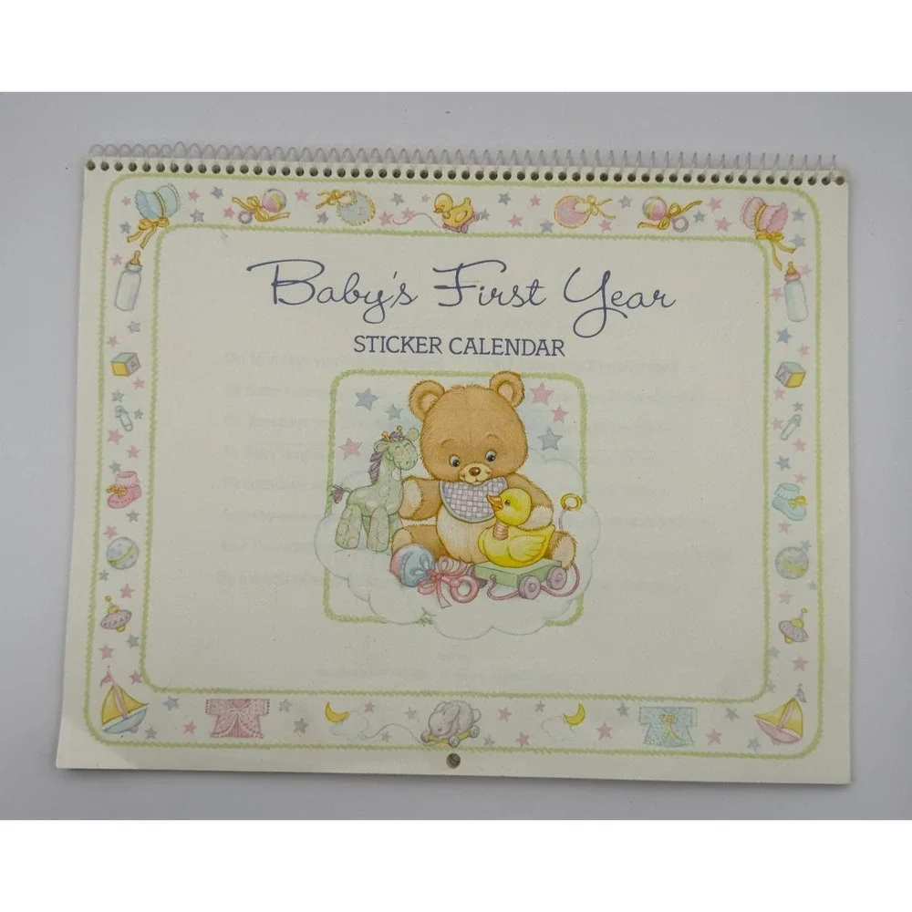 Vintage Baby's First Year Sticker Calendar Hallmark 1985 Stickers Nursery